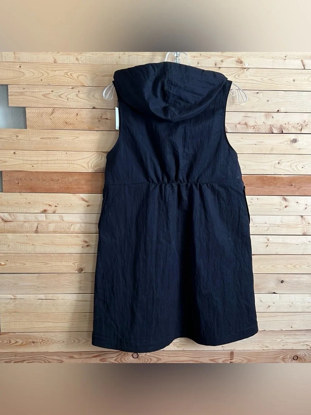 Zara Children Black Sleeveless Hooded Pockets Front Dress Kids size 13/14 NWT